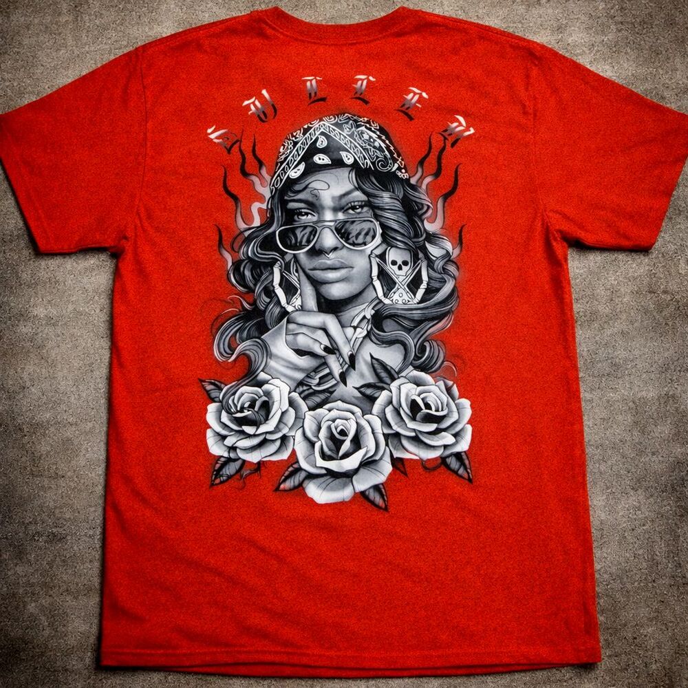 Sullen Art Collective Laura Ortiz Tee XL Red Tattoo Graphic